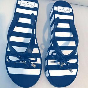Kate Spade Black and White striped sandals